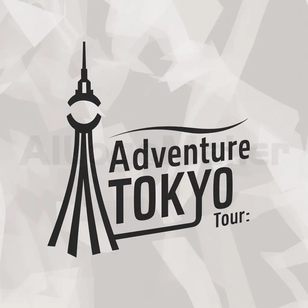 a logo design,with the text "adventure tokyo tour", main symbol:TOWER,Moderate,be used in Travel industry,clear background
