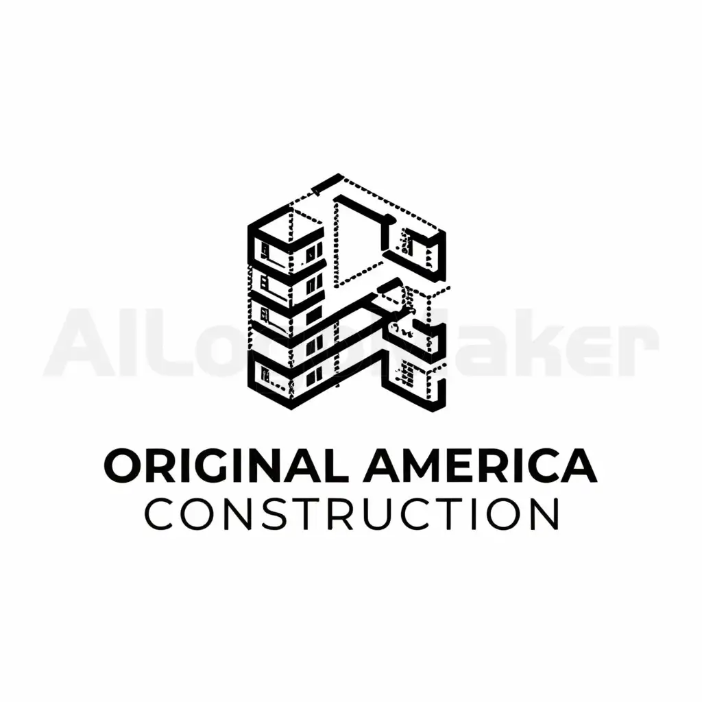 a logo design,with the text "Original America Construction", main symbol:Architecture,Moderate,be used in Real Estate industry,clear background
