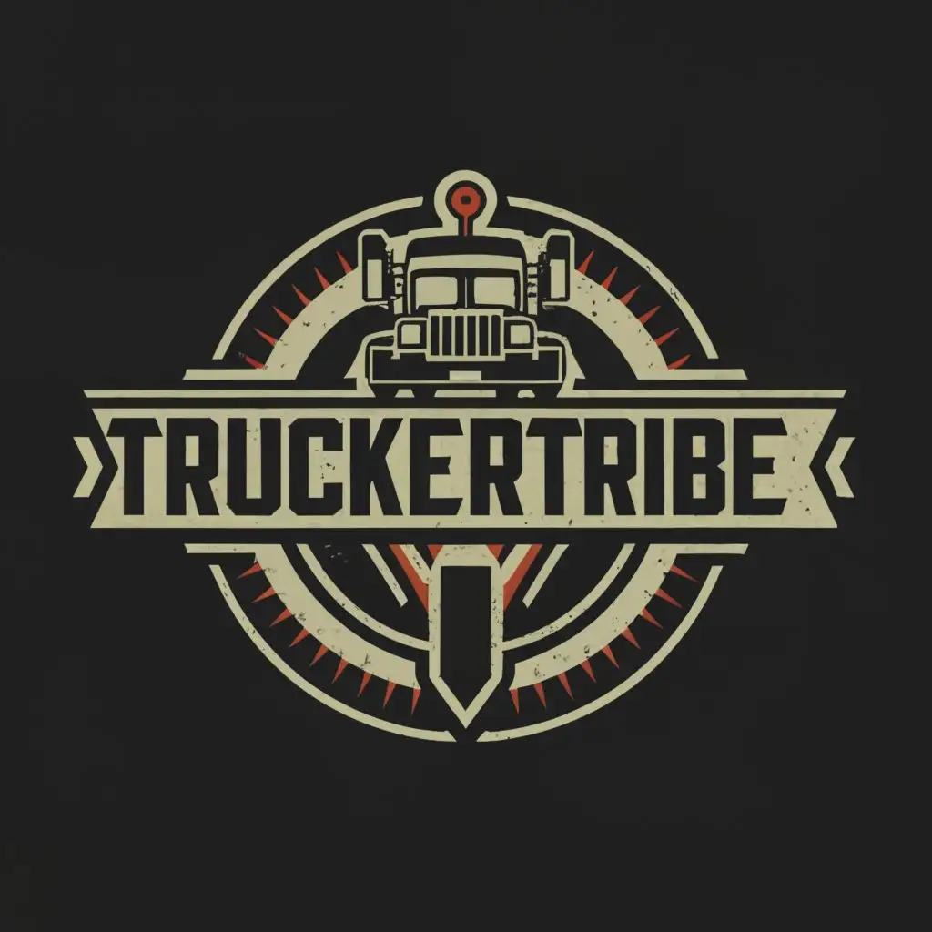 a logo design,with the text 'TruckerTribe', main symbol:Semi Truck, TT,complex,be used in Trucking industry,clear background