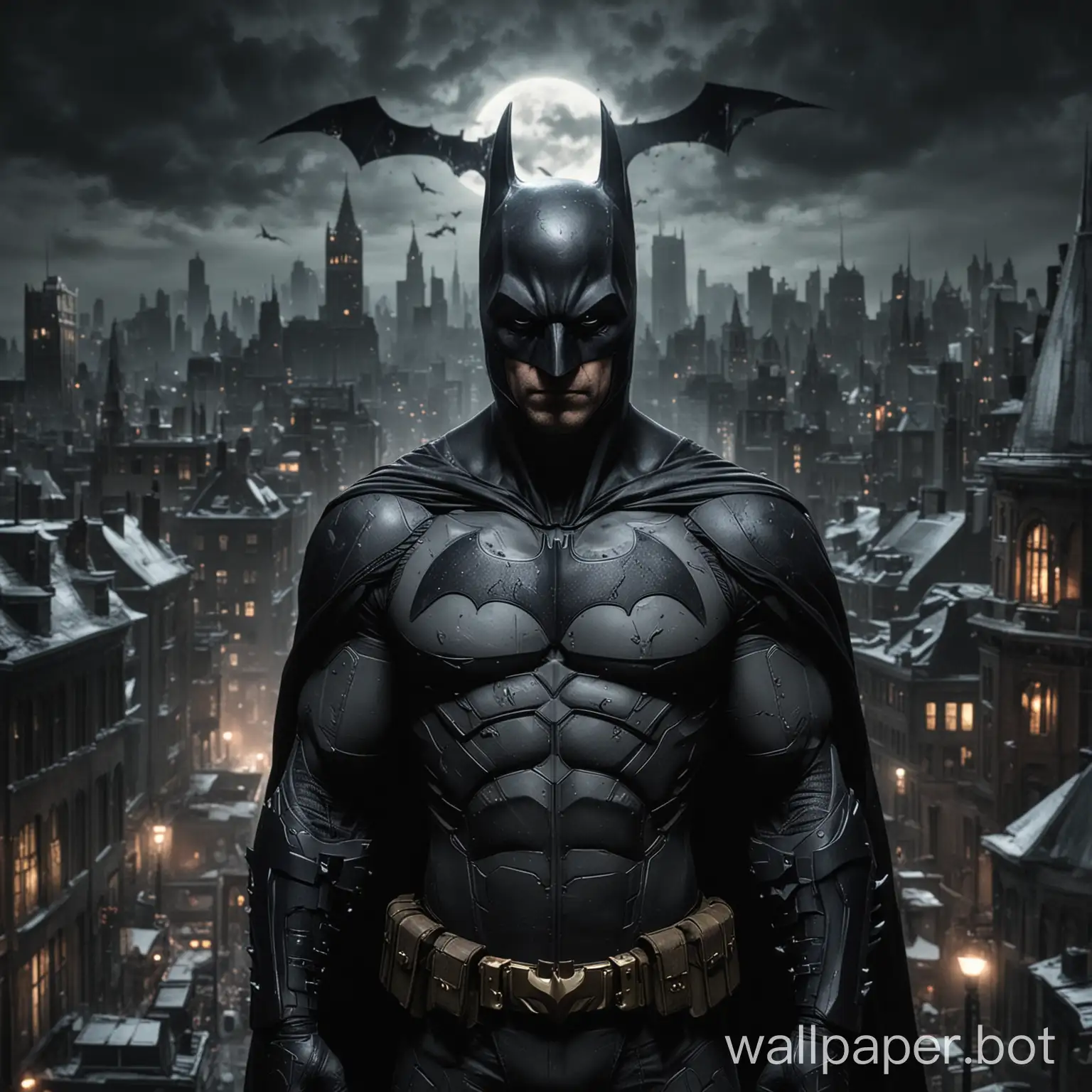 Batman-Patrolling-Gotham-City-Streets-at-Night