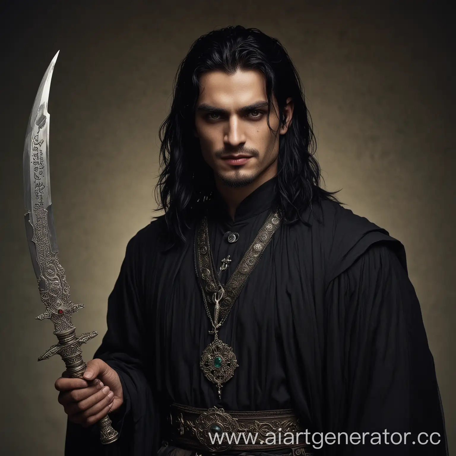 Enigmatic-Vampire-Khakim-Supernatural-Man-with-Piercing-Eyes-and-Arabic-Inscribed-Knife