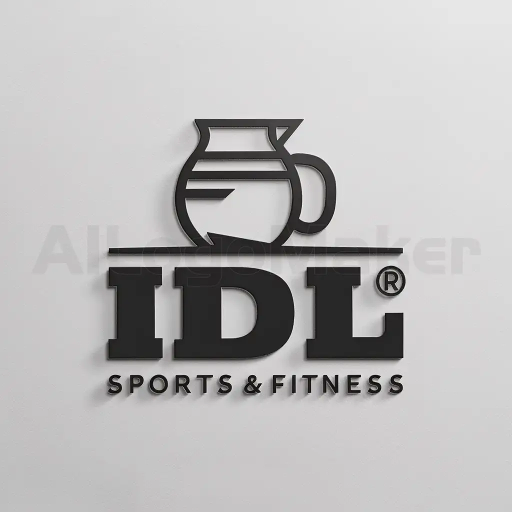a logo design,with the text "IDL", main symbol:Saufkrug,Minimalistic,be used in Sports Fitness industry,clear background