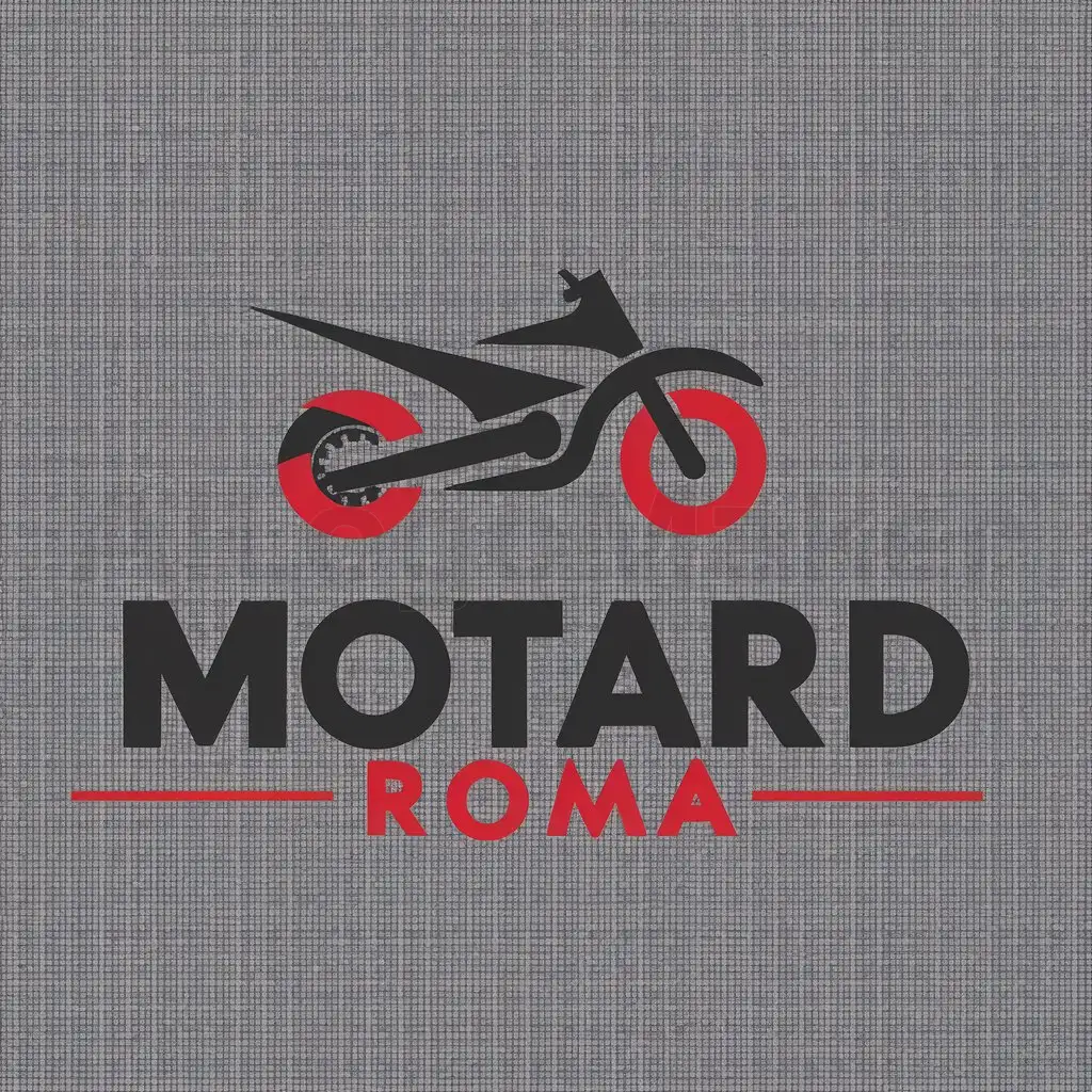 a logo design,with the text "Motard Roma", main symbol:motocross,Moderate,be used in Automotive industry,clear background