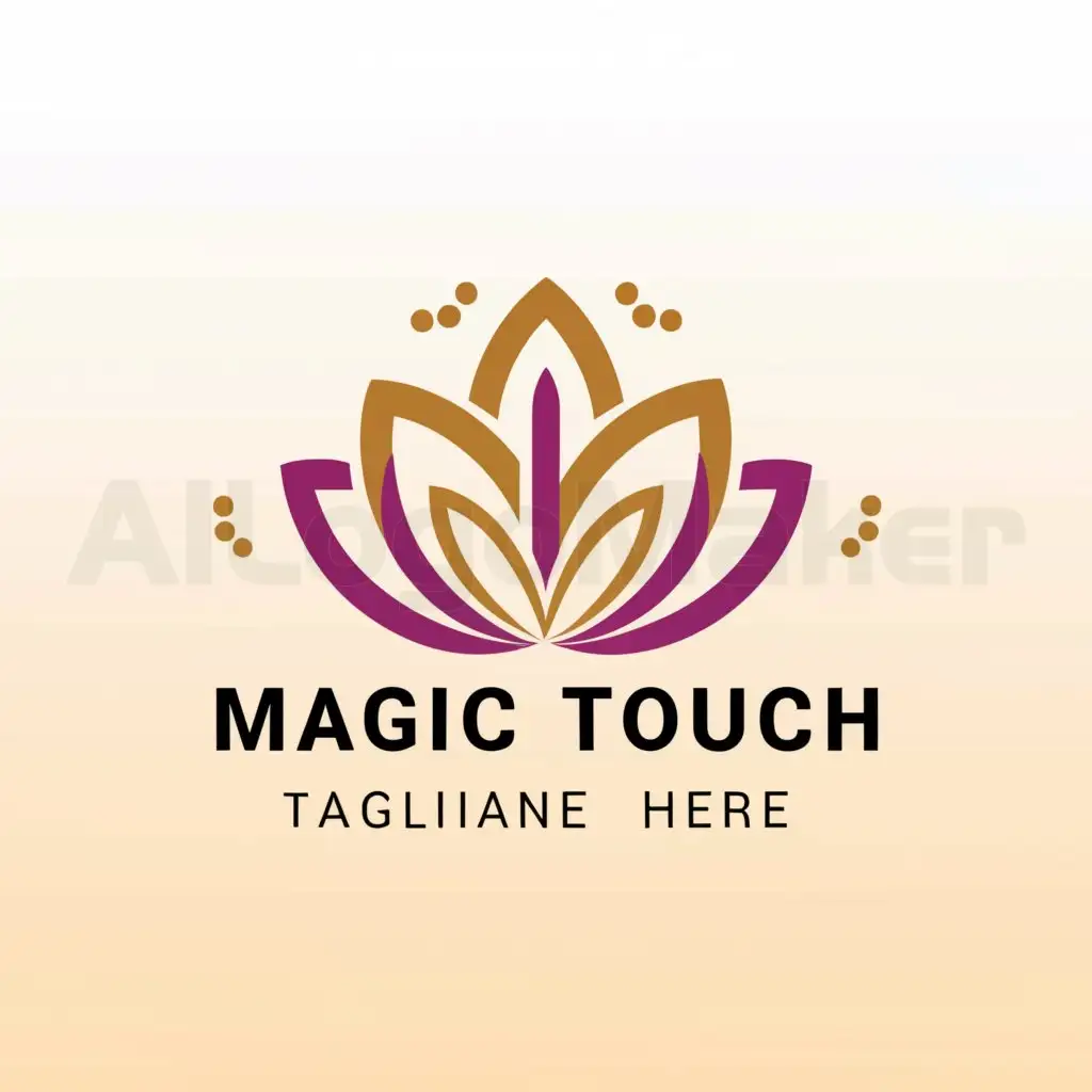 LOGO-Design-For-Magic-Touch-Lotus-Emblem-for-Sports-Fitness-Industry