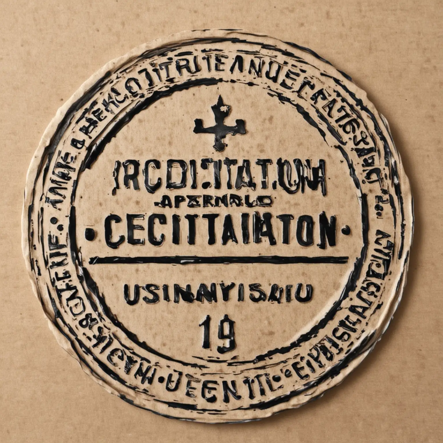 Official Accreditation Stamp with Golden Laurel Leaves