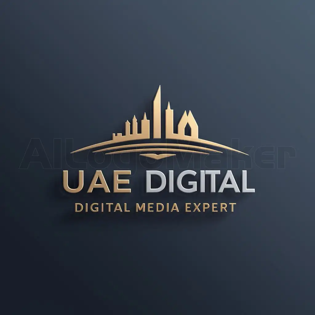 a logo design,with the text "UAE Digital Media Expert", main symbol:Dubai,Moderate,be used in Entertainment industry,clear background