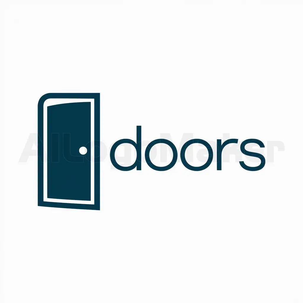 a logo design,with the text "Doors", main symbol:A door,Moderate,be used in Real Estate industry,clear background