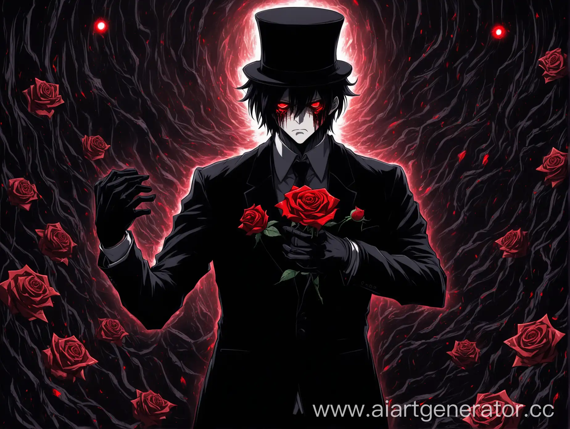 Desperate-Mysterious-Character-Black-Suit-Anime-Style-with-Red-Rose