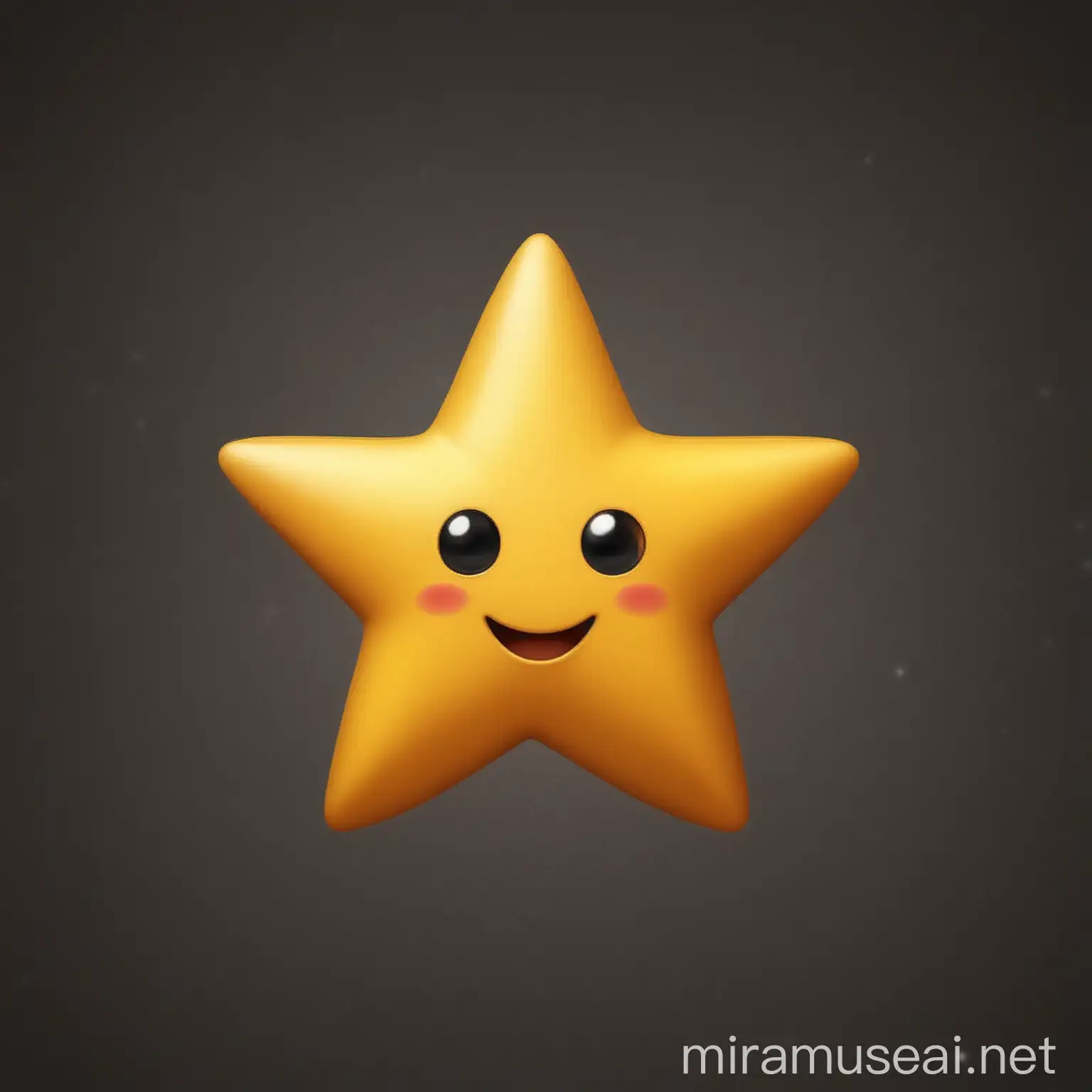Bright Star Emoji Shining in Celestial Darkness