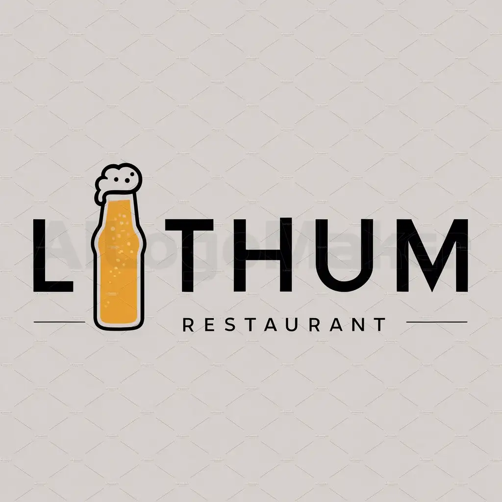 LOGO-Design-For-Lithium-Refreshing-Beer-Bottle-Symbol-for-Restaurant-Industry