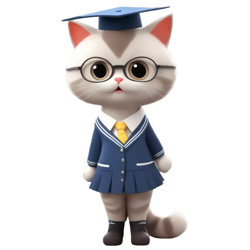 Adorable-PNG-Image-Cute-Kitty-Wearing-a-School-Dress