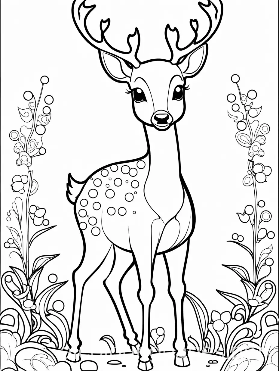 a chibi Deer , Coloring Page, black and white, line art, white background, Simplicity, Ample White Space. The background of the coloring page is plain white to make it easy for young children to color within the lines. The outlines of all the subjects are easy to distinguish, making it simple for kids to color without too much difficulty, Coloring Page, black and white, line art, white background, Simplicity, Ample White Space. The background of the coloring page is plain white to make it easy for young children to color within the lines. The outlines of all the subjects are easy to distinguish, making it simple for kids to color without too much difficulty, Coloring Page, black and white, line art, white background, Simplicity, Ample White Space. The background of the coloring page is plain white to make it easy for young children to color within the lines. The outlines of all the subjects are easy to distinguish, making it simple for kids to color without too much difficulty