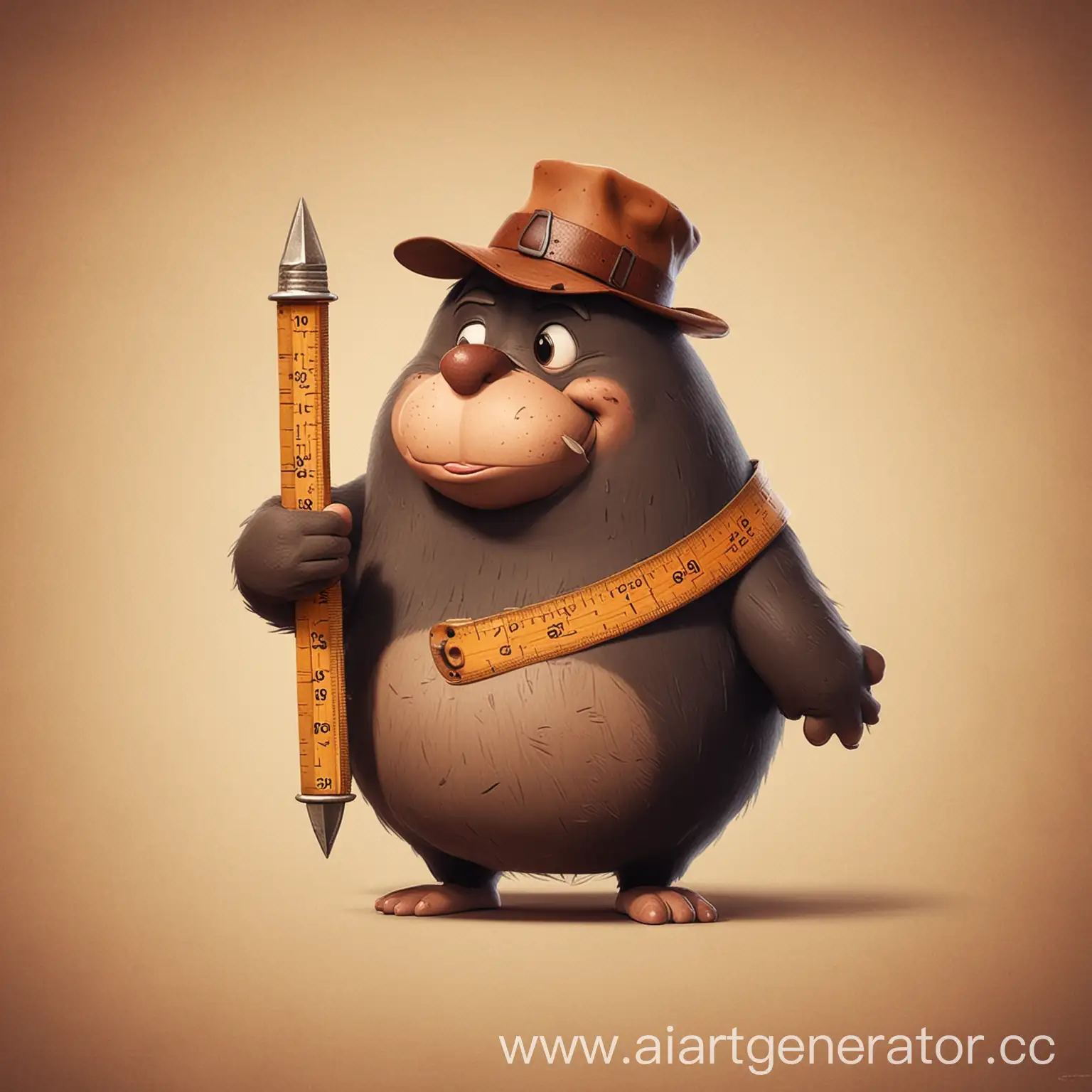 Cartoon-Mole-Measuring-with-Ruler-Gravity-Falls-Style