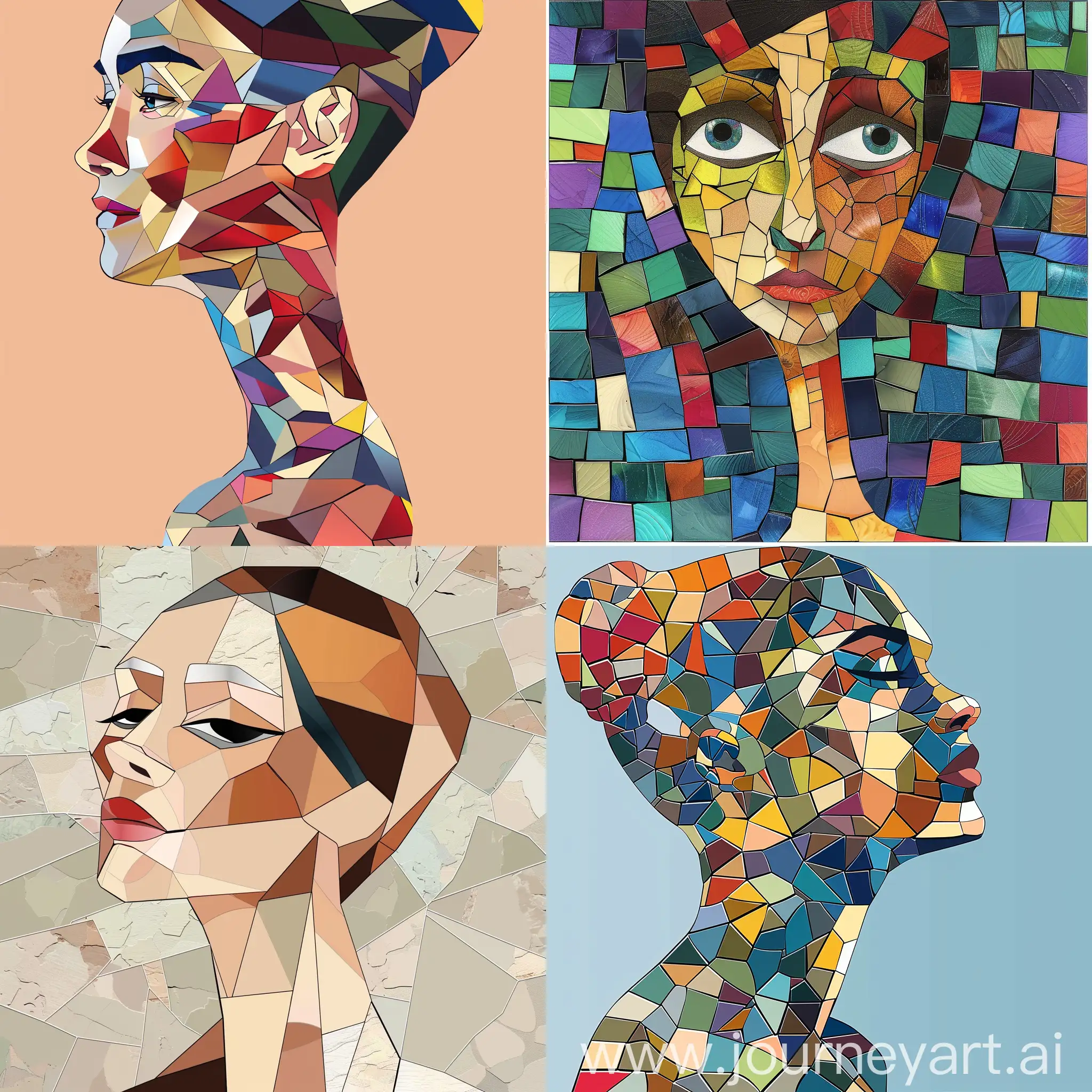 Harmonious-Mosaic-Style-Female-Portrait-with-Minimalist-Design