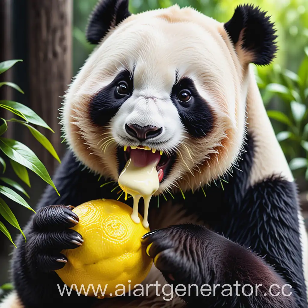 Panda-Eating-Lemon-Covered-in-Cream