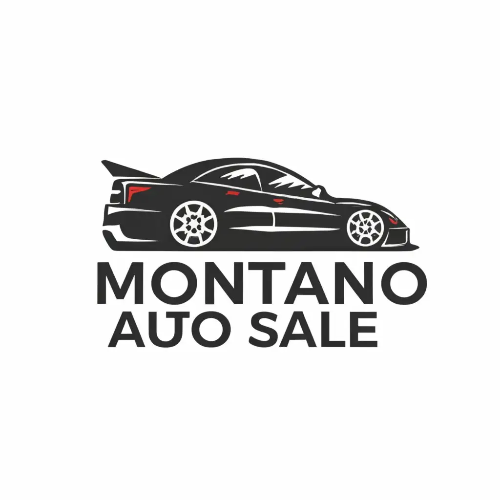 a logo design,with the text "Montano Auto Sale", main symbol:Car,Moderate,be used in Automotive industry,clear background