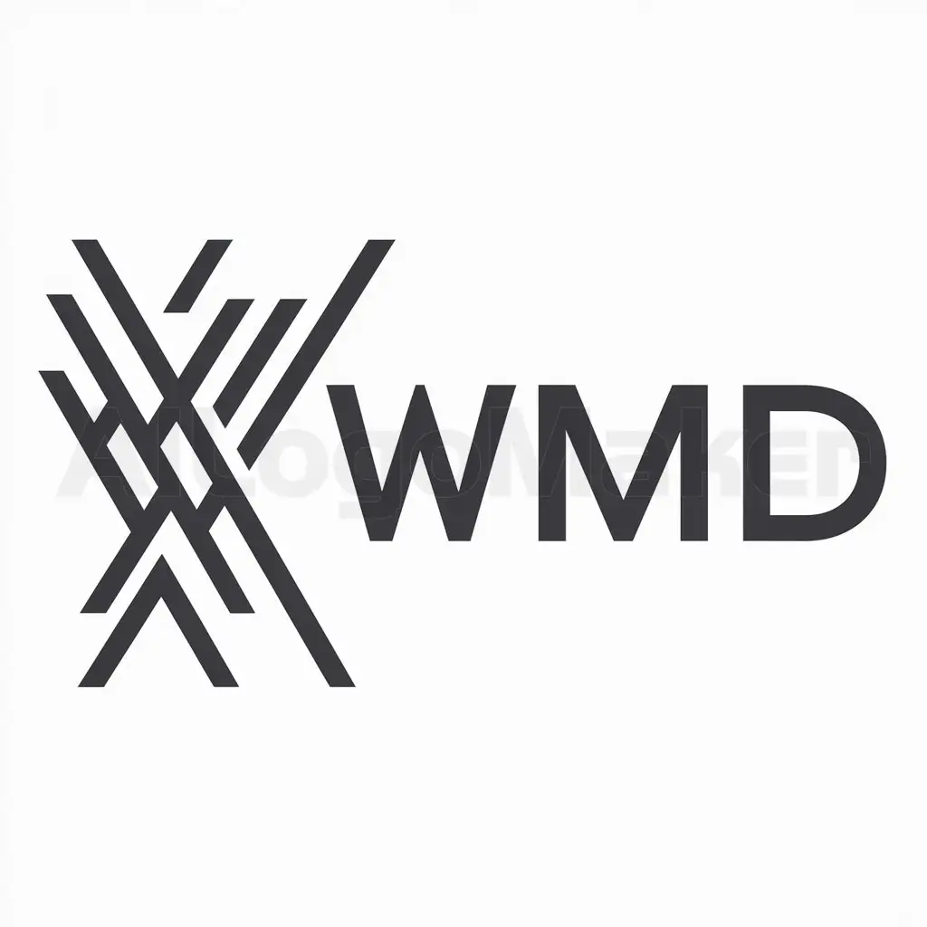 a logo design,with the text "WMD", main symbol:LINES,Minimalistic,clear background