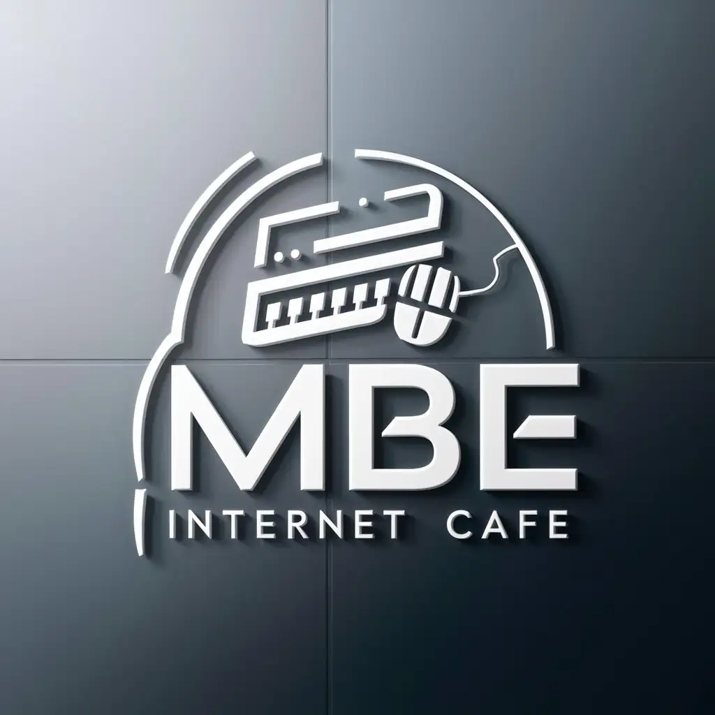 a logo design,with the text "MBE", main symbol:INTERNET CAFE,complex,be used in Technology industry,clear background