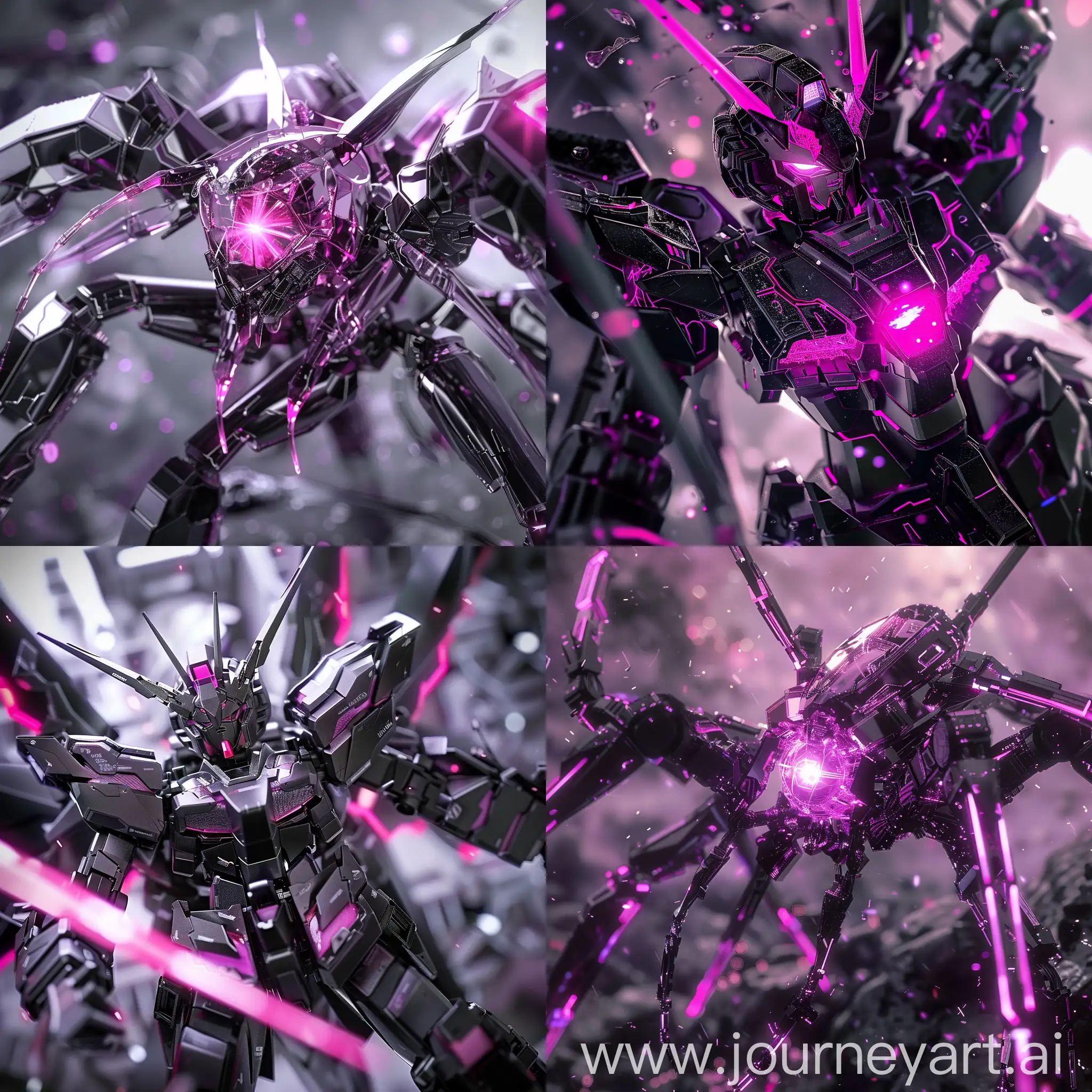 Gundam-Mecha-in-Amaranth-Purple-Fighting-Pose