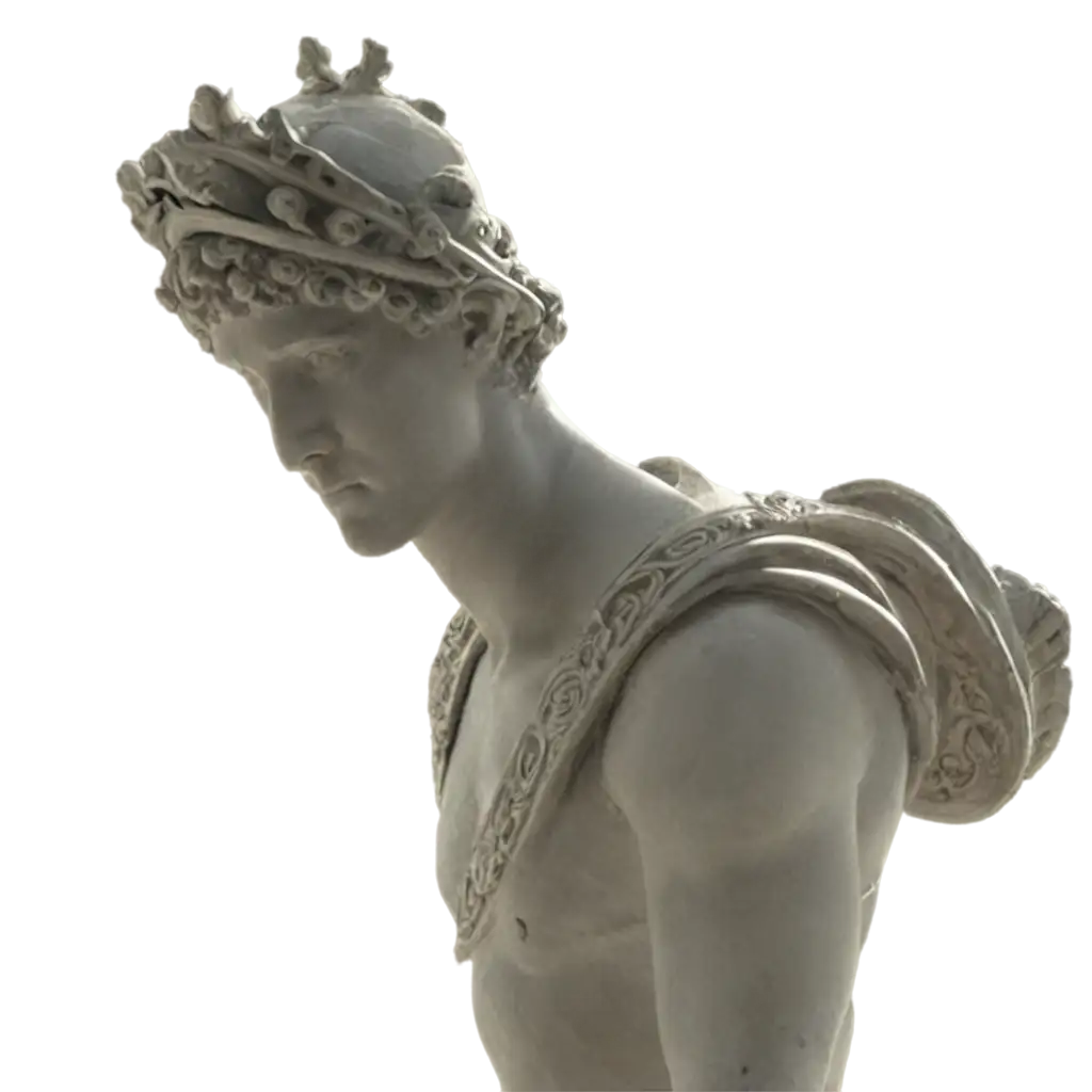 Show me an image of a roman statue looking right. Fitting these requirements: 1280  x 769 px