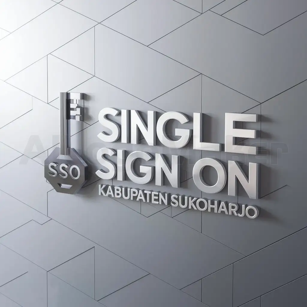 a logo design,with the text 'single sign on kabupaten sukoharjo', main symbol:key sso and logo kabupaten sukoharjo,Moderate,be used in Technology industry,clear background
