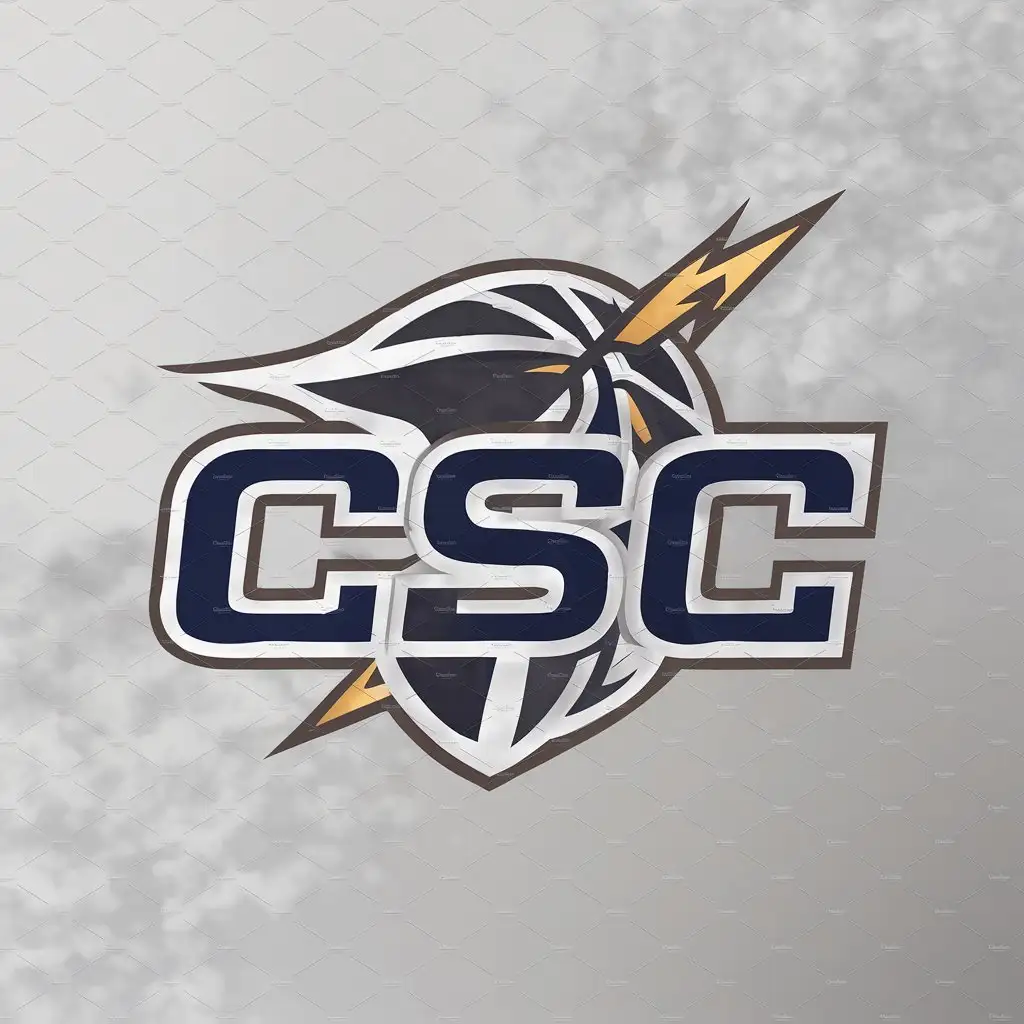 LOGO-Design-For-CSC-Basketball-and-Spark-Symbol-in-Moderate-Style-for-Sports-Fitness-Industry