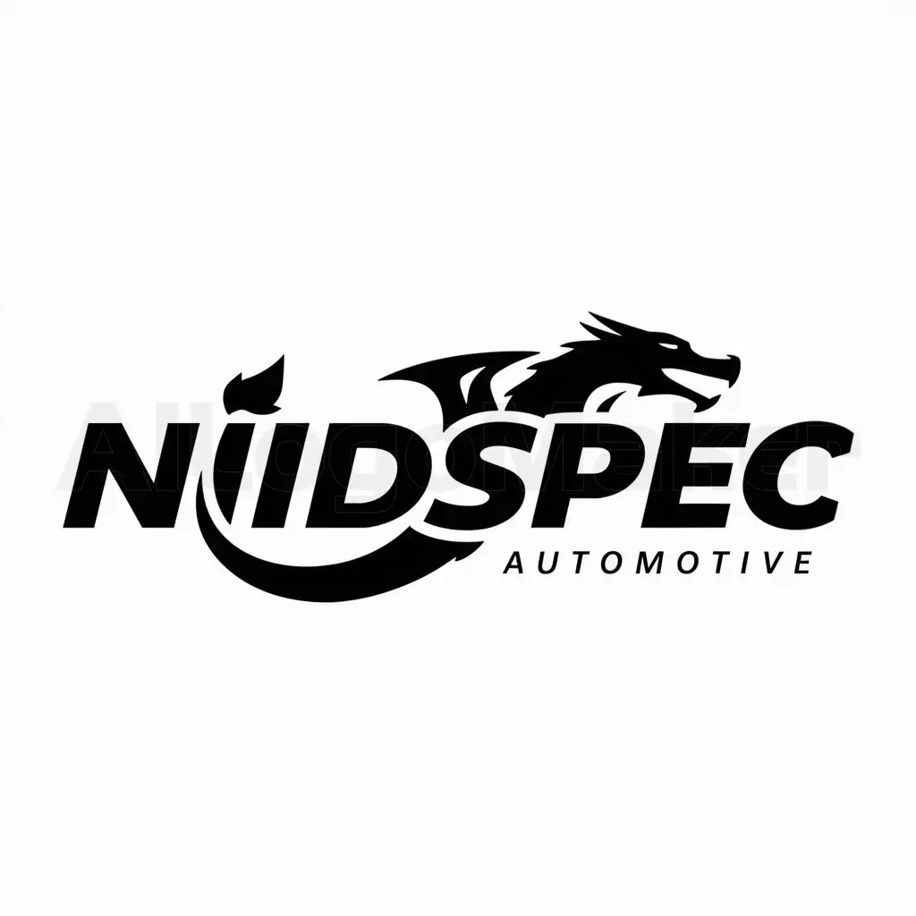 a logo design,with the text "NIIDSPEC", main symbol:dragon,Moderate,be used in Automotive industry,clear background
