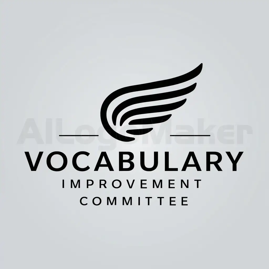 a logo design,with the text "vocabulary improvement committee", main symbol:wing,Moderate,be used in Education industry,clear background