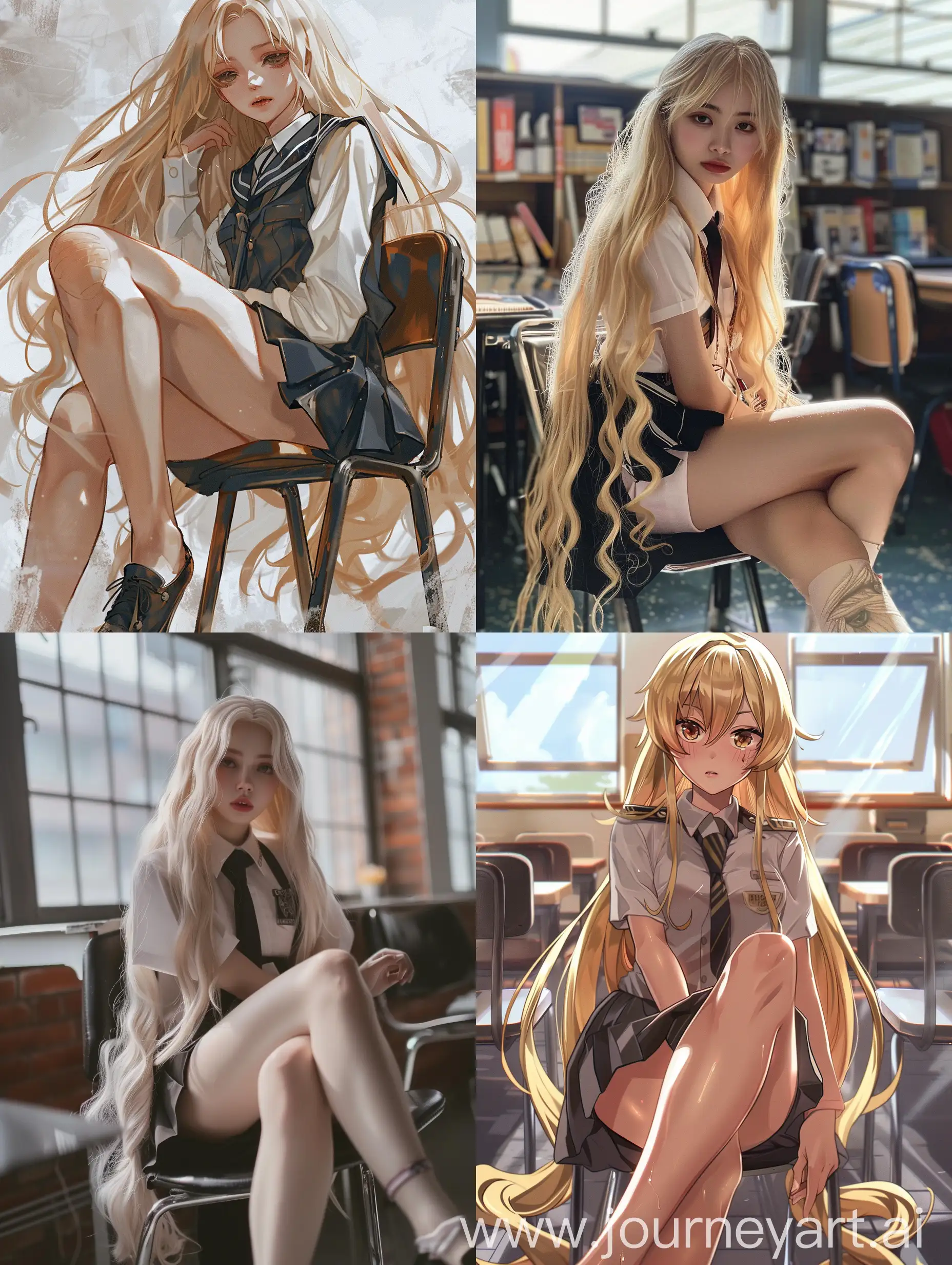 Influencer-Teen-Girl-with-Long-Blond-Hair-in-School-Uniform
