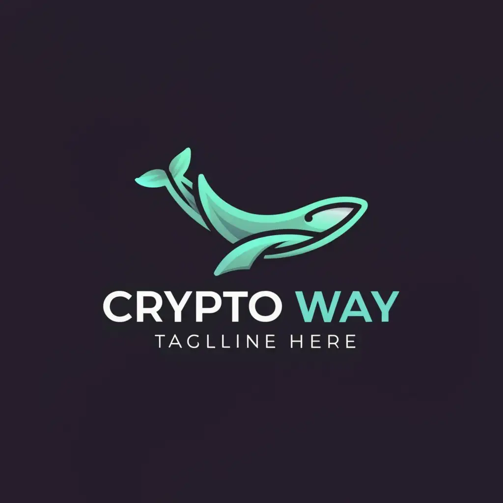 a logo design,with the text "CryptoWay", main symbol:Whale, eyes without emotions,complex,clear background
