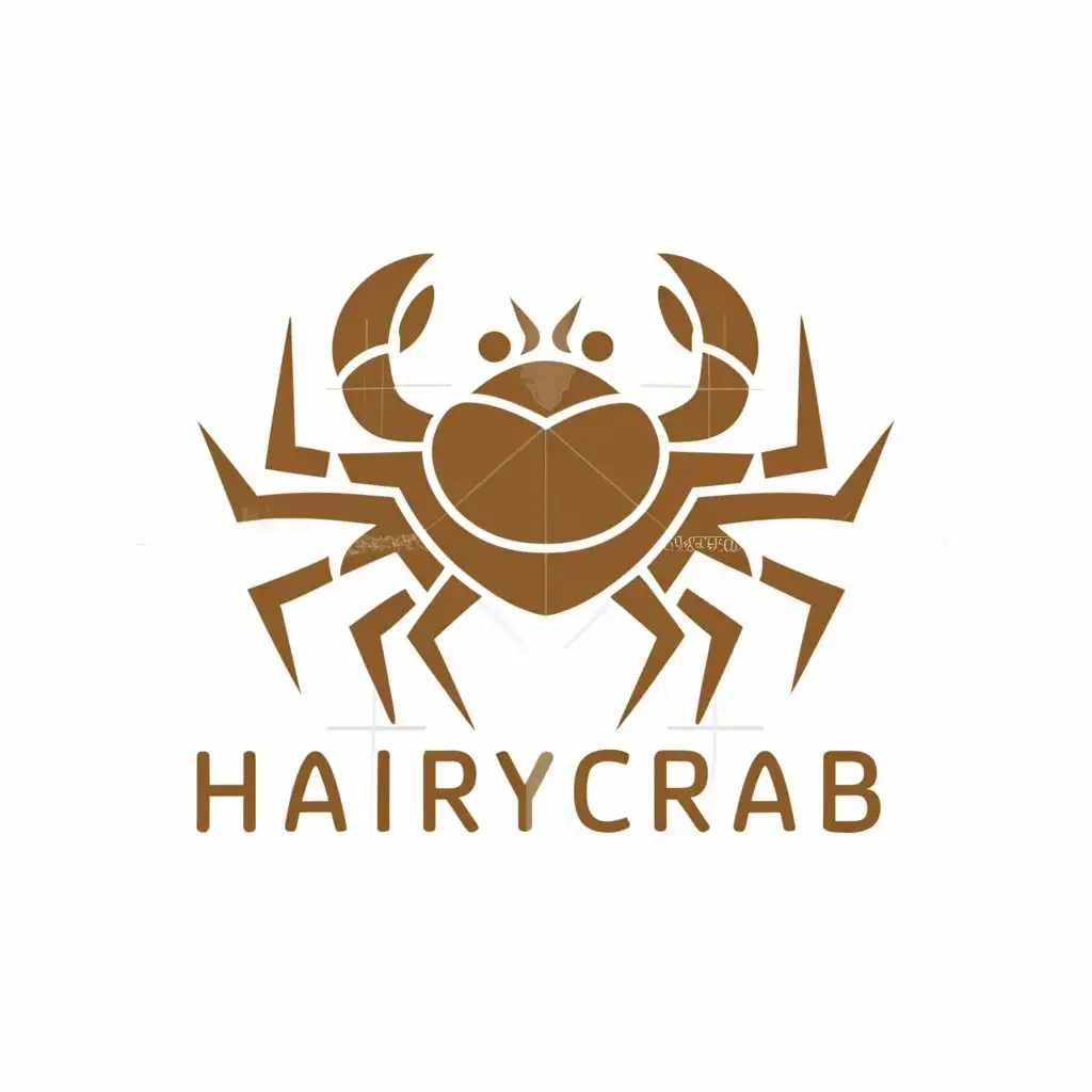 a logo design,with the text "HAIRY CRAB", main symbol:mention the hairy crab,Minimalistic,clear background