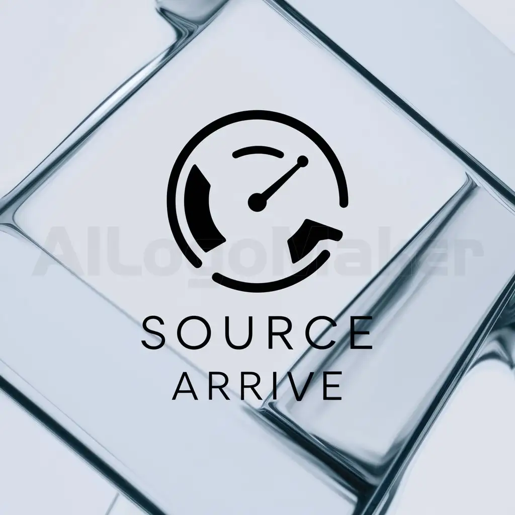 a logo design,with the text "Source Arrive", main symbol:carbon emission calculation,Minimalistic,be used in Technology industry,clear background