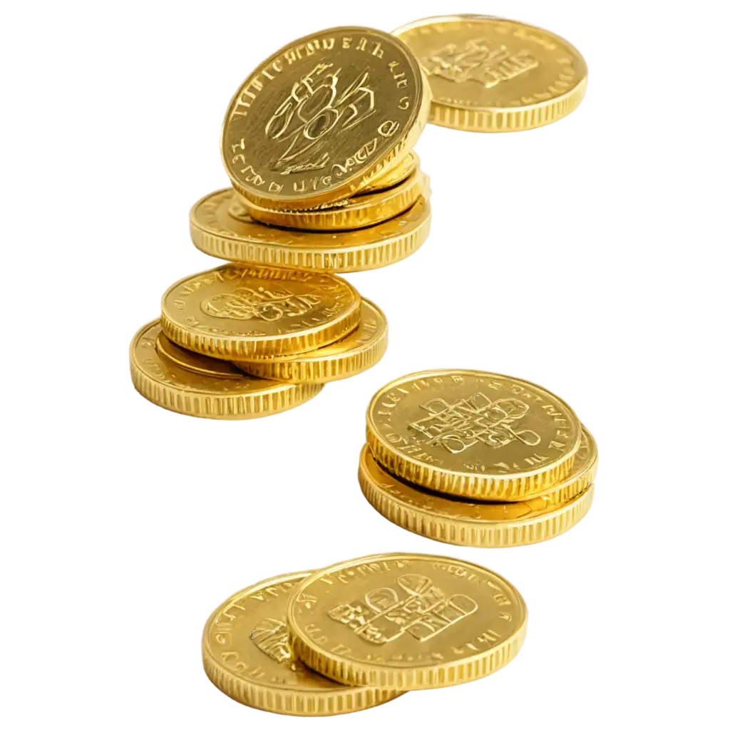 5 gold coins stacked
