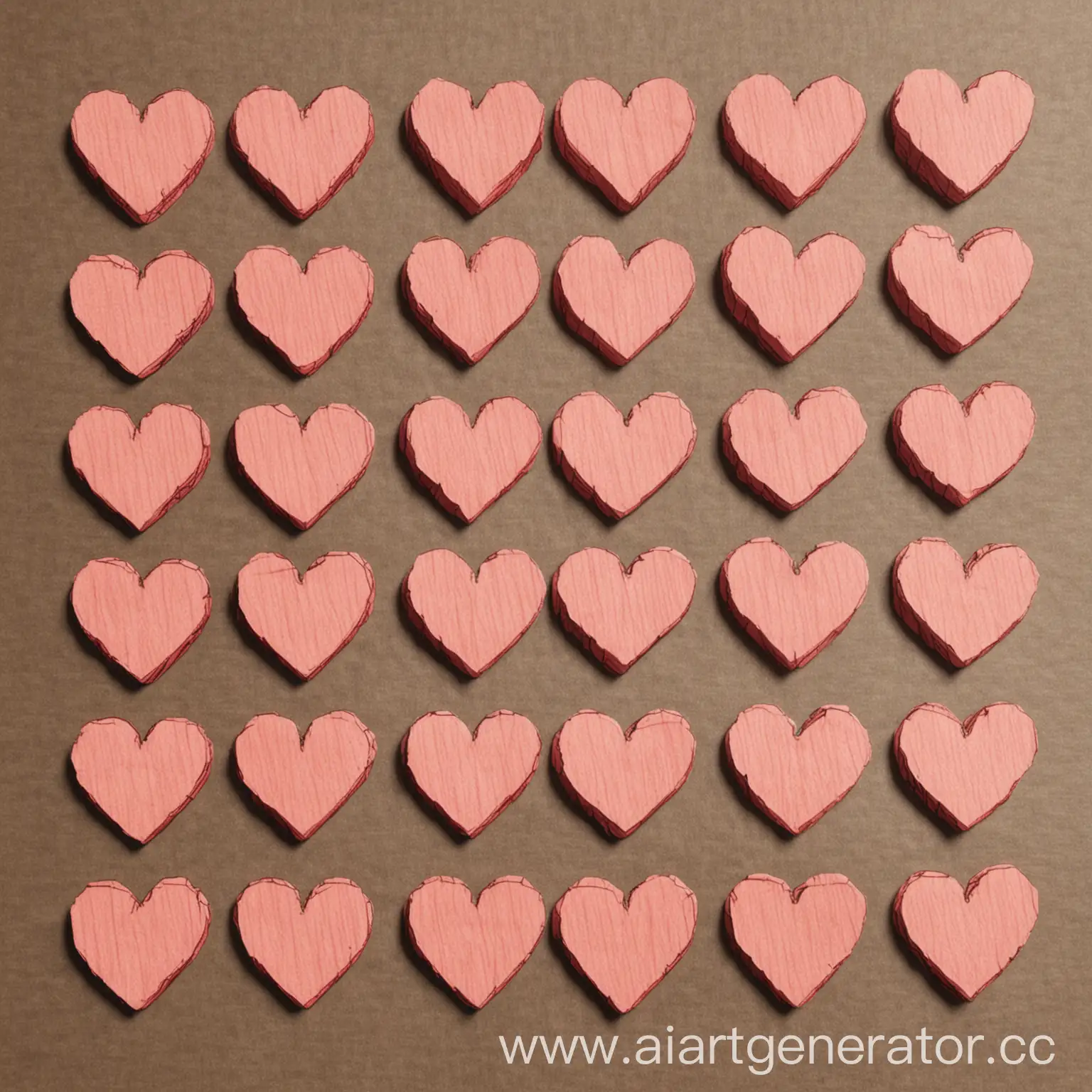 Row-of-40-Drawn-Hearts-Arranged-in-Columns-of-8-Hearts-Each