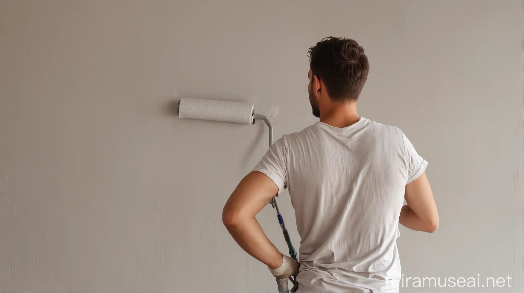 Painter Painting Wall with Roller