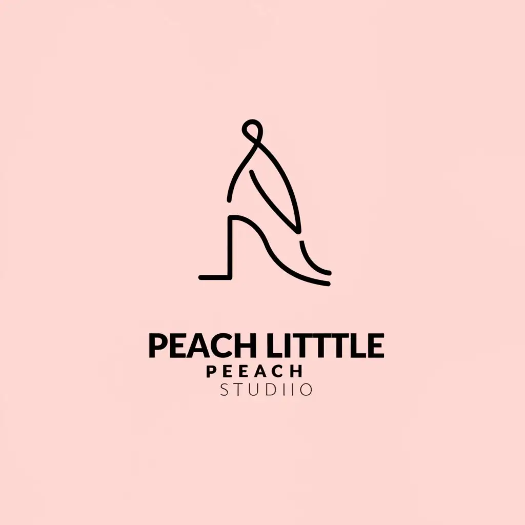 a logo design,with the text "Peach Little Peach studio", main symbol:High heels,Minimalistic,be used in Fashion industry,clear background