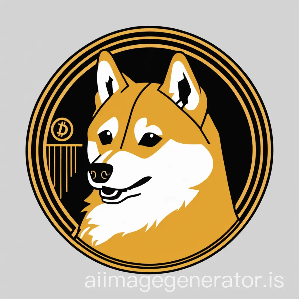 logo for a crypto token called "doge.finance" , it should recall trading and be simple le ticker du token est "dofn". pas de lettres sur l'image. tu peux mettre des bougies OHCLV par exemple