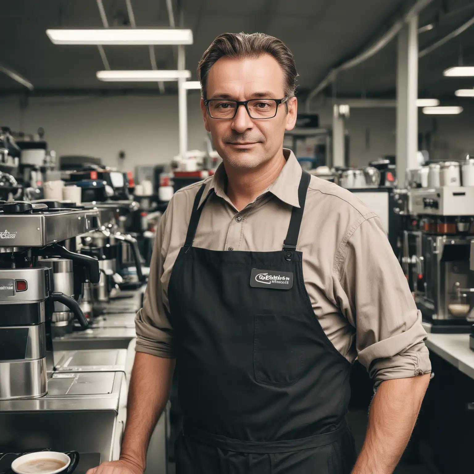 MiddleAged-Service-Center-Manager-with-Coffee-Machines