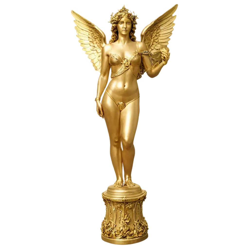 Exquisite-Golden-Angel-Statue-PNG-A-Heavenly-Masterpiece-for-Digital-and-Print-Media