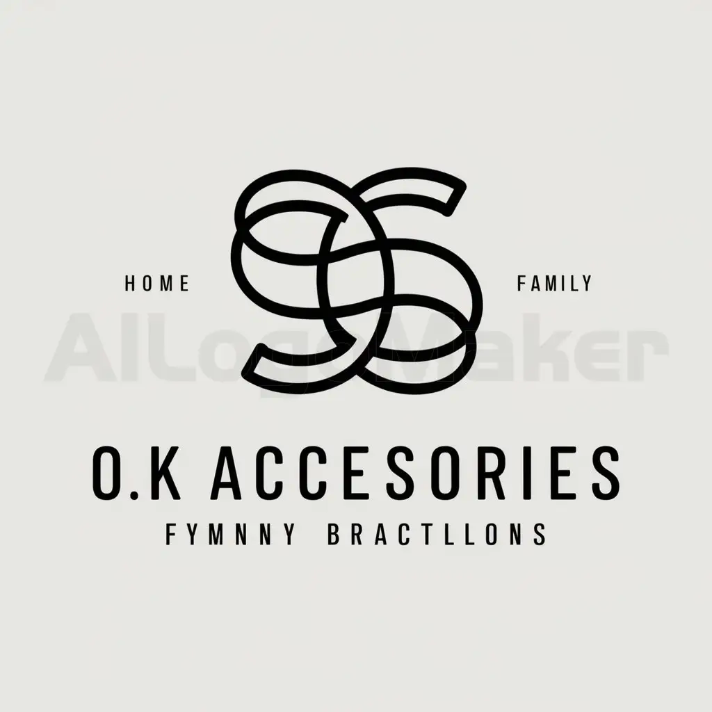 a logo design,with the text "O.K ACCESSORIES", main symbol:Bracelets,Moderate,be used in Home Family industry,clear background