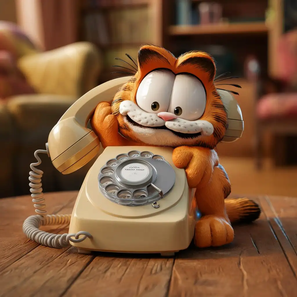 Curious-Little-Garfield-with-Phone