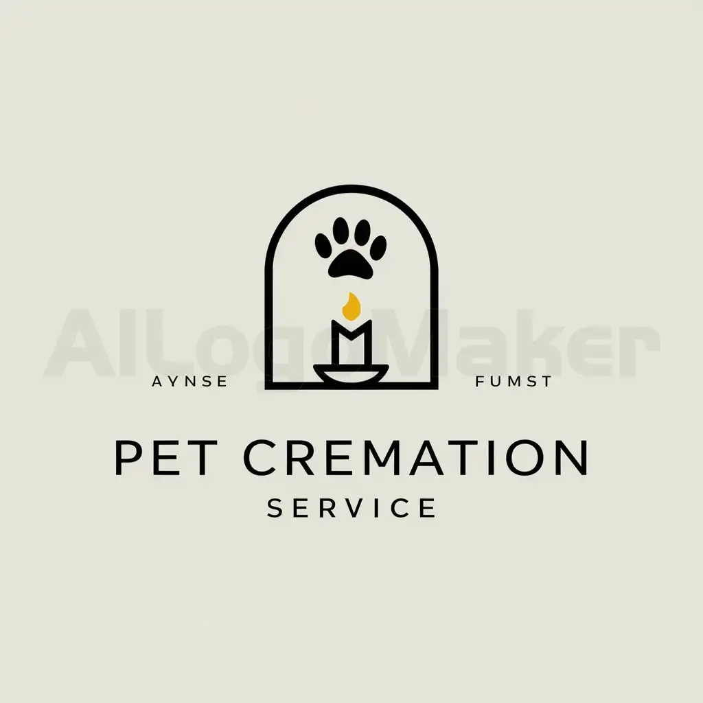 a logo design,with the text "pet cremation", main symbol:pet funeral,Moderate,be used in Animals Pets industry,clear background
