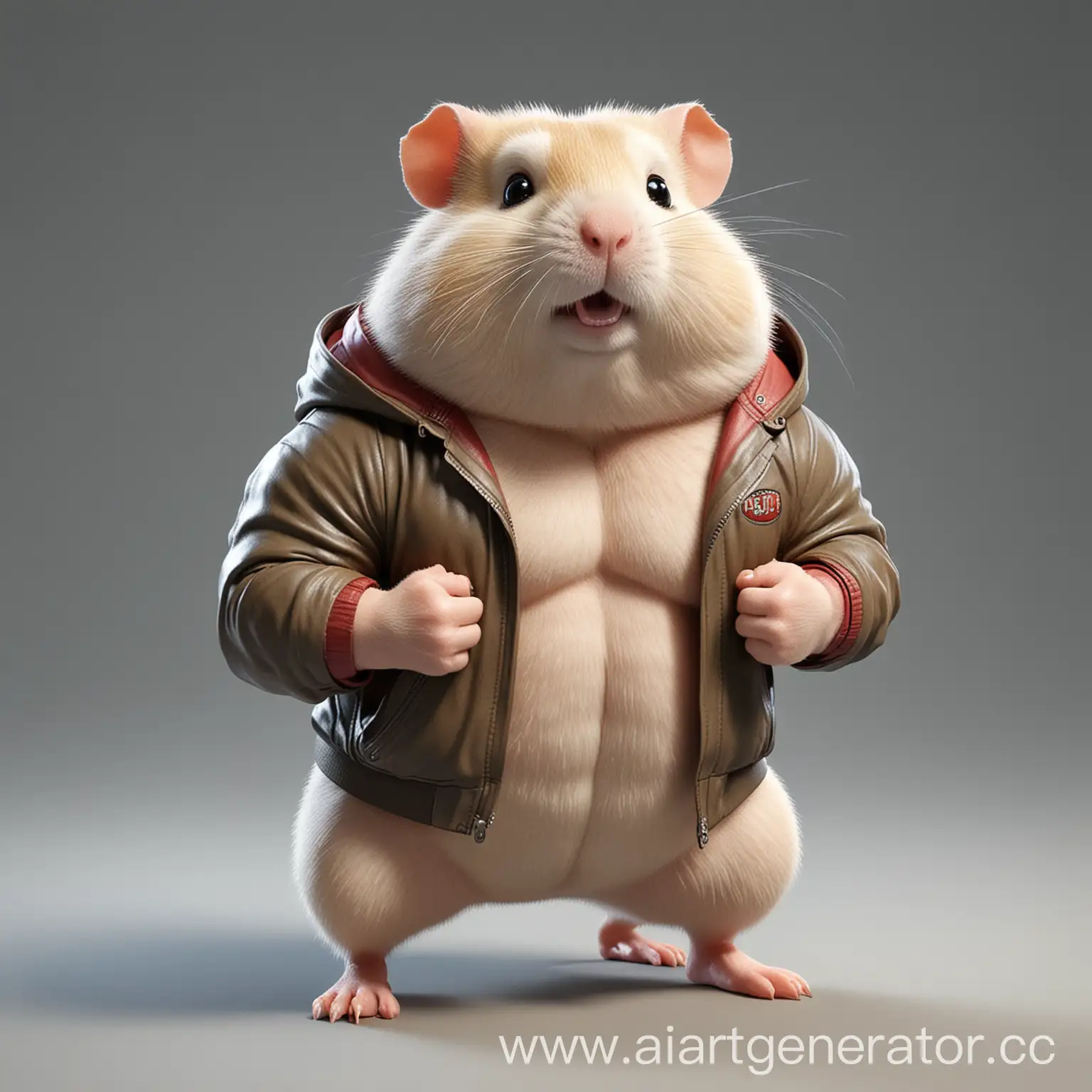 Muscular-Hamster-in-Torn-Jacket-3D-Sculpture-of-Buff-Rodent