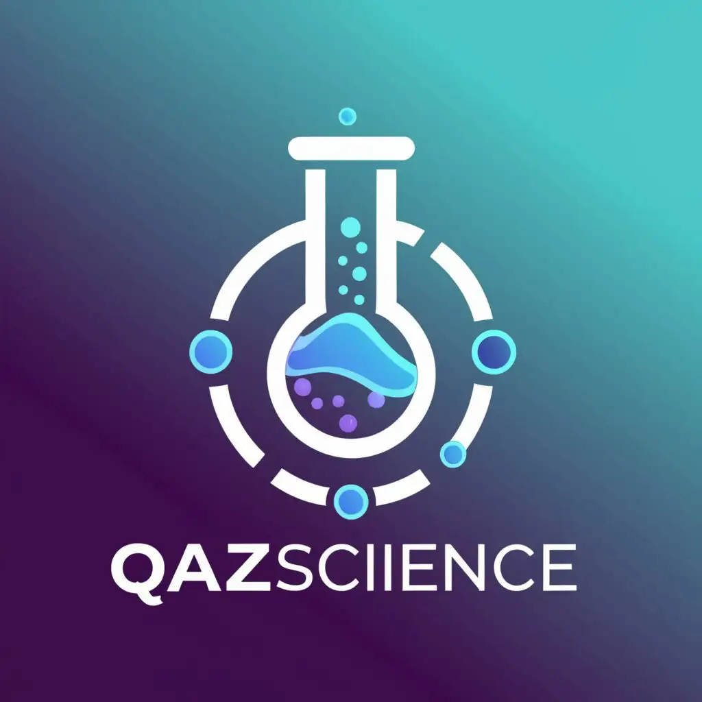 a logo design,with the text "qazscience", main symbol:science,complex,clear background