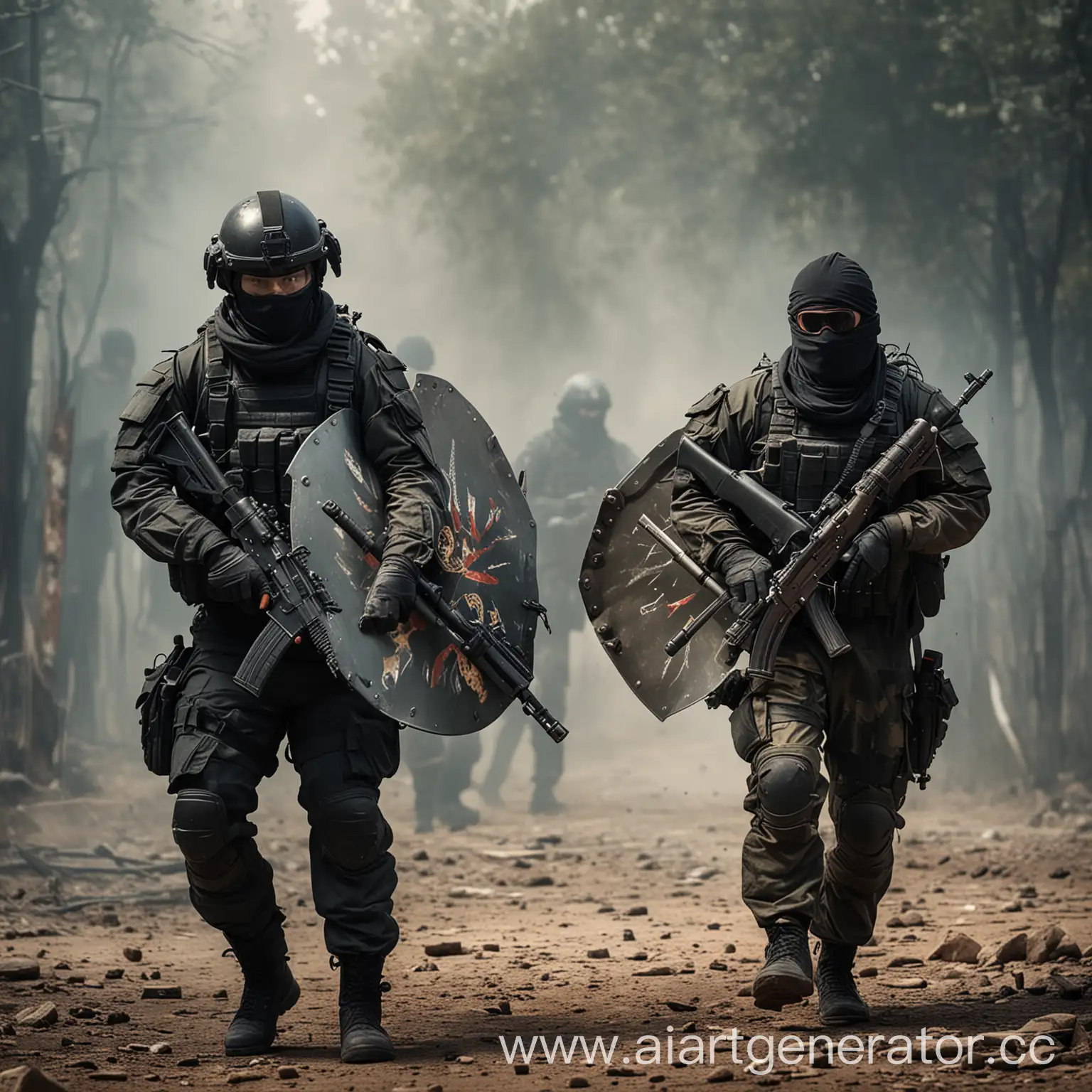 Спецоперация: Щит и Тен террористы против спецназовцев
