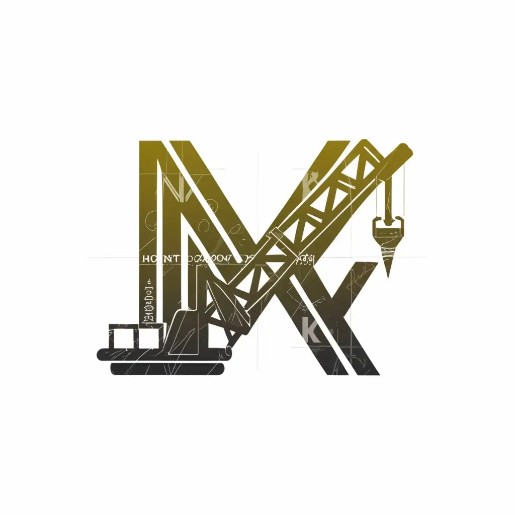 a logo design,with the text "MK", main symbol:metal construction,Minimalistic,be used in Construction industry,clear background