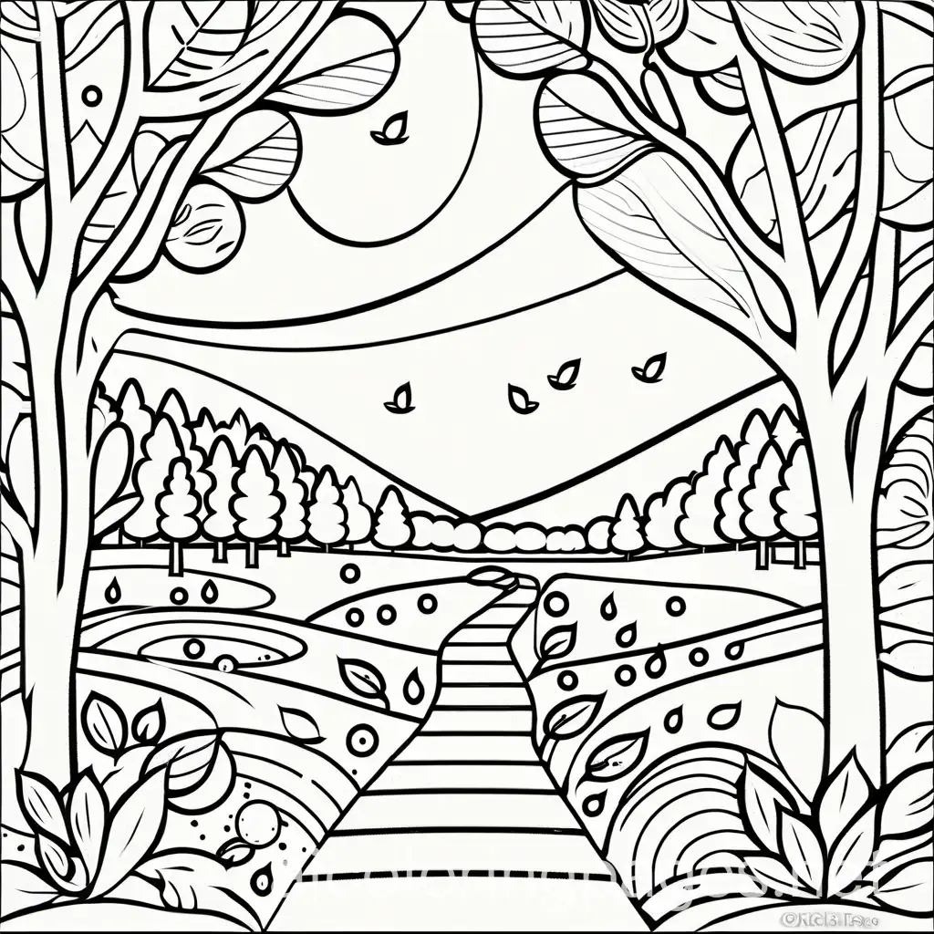 Simple-Autumn-Coloring-Page-EasytoColor-Black-and-White-Line-Art