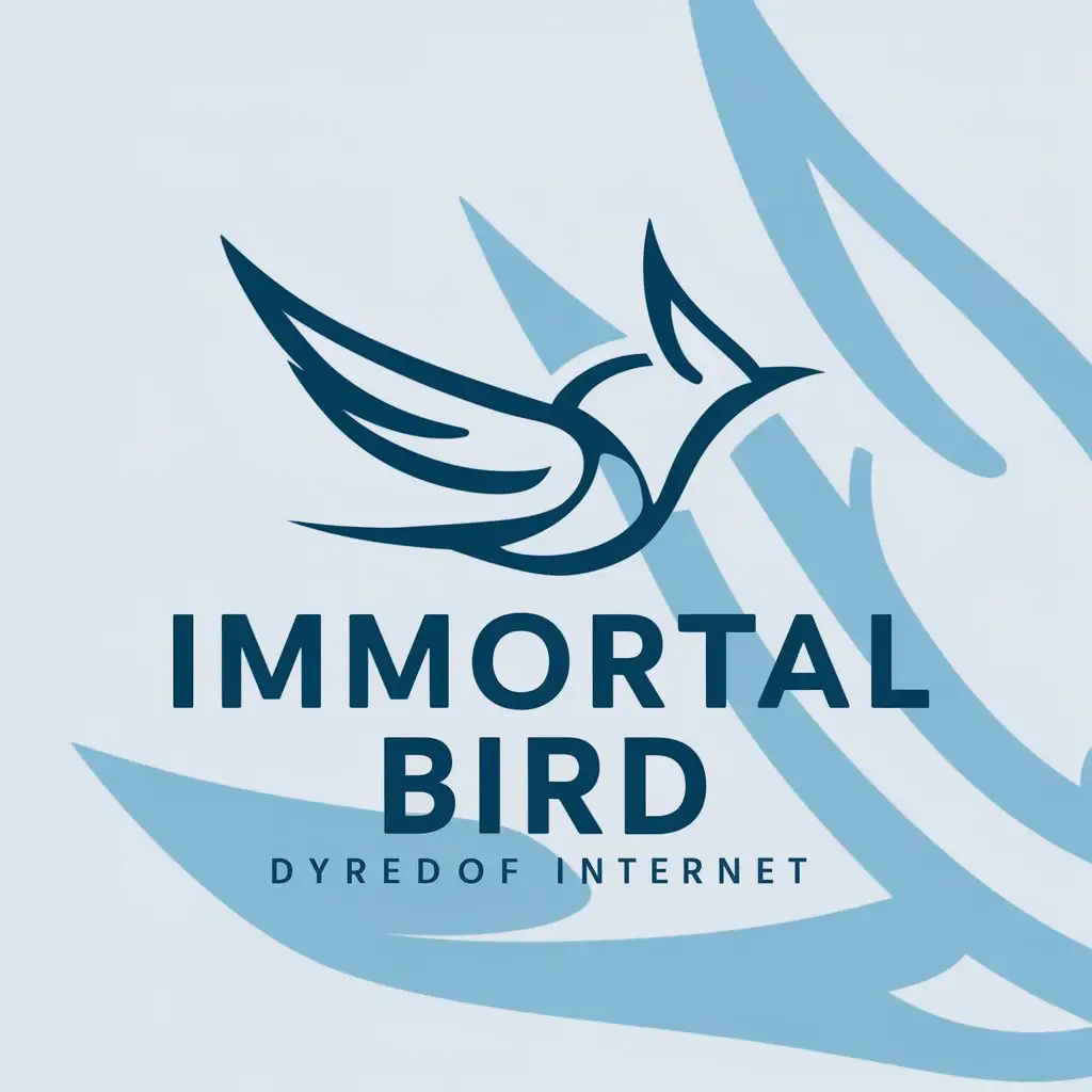 a logo design,with the text "immortal bird", main symbol:bird,Moderate,be used in Internet industry,clear background