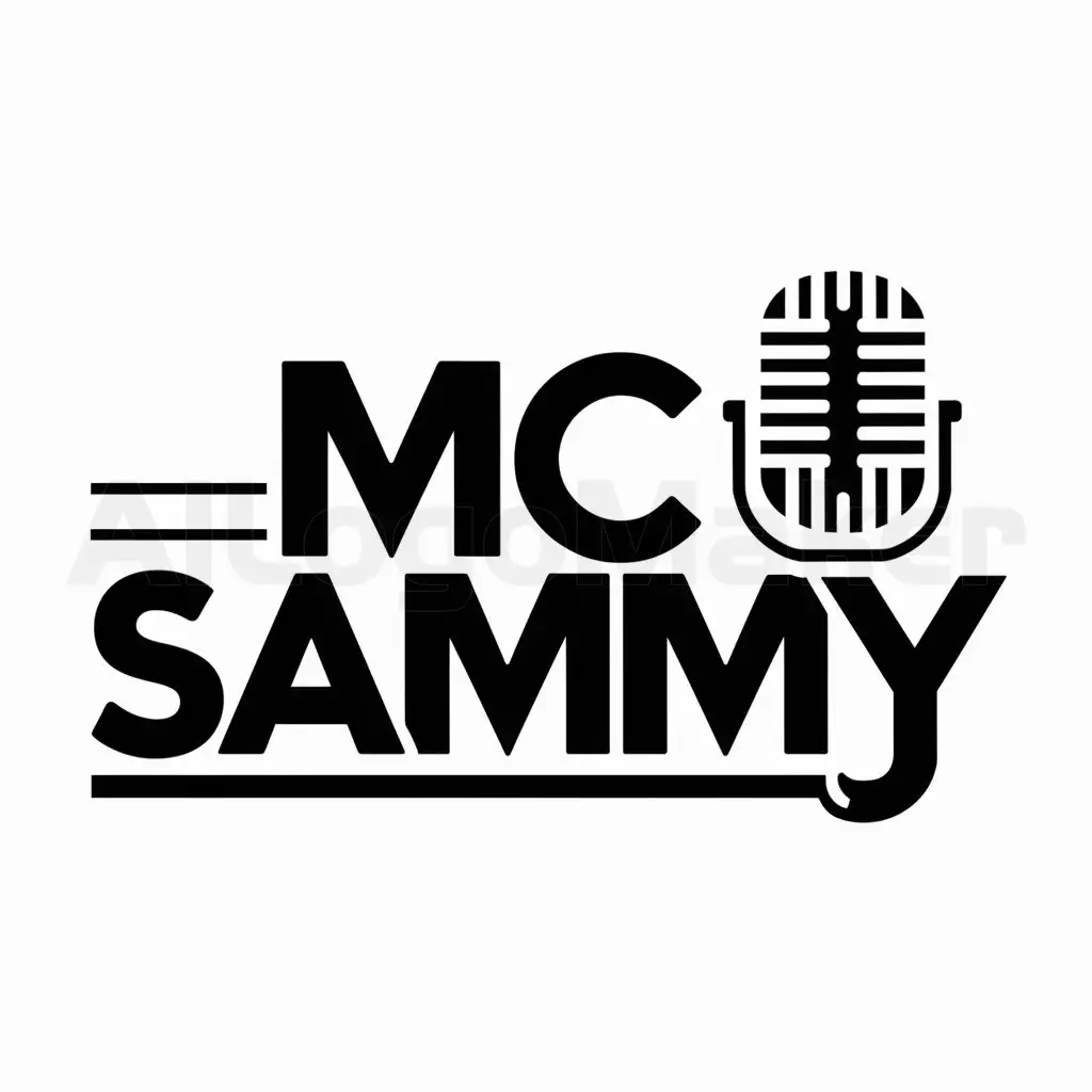 a logo design,with the text "MC SAMMY", main symbol:mic,Moderate,be used in Entertainment industry,clear background