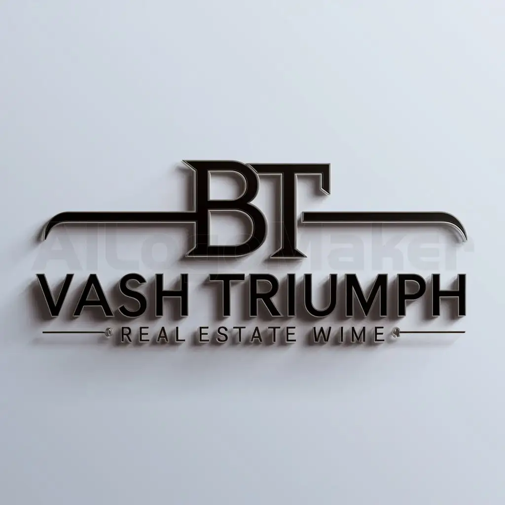 a logo design,with the text "VASH TRIUMPH", main symbol:BT,complex,be used in Real Estate industry,clear background